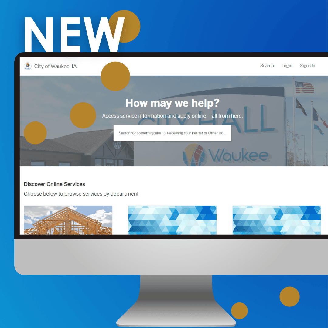 Computer with screenshot of new permit application interface