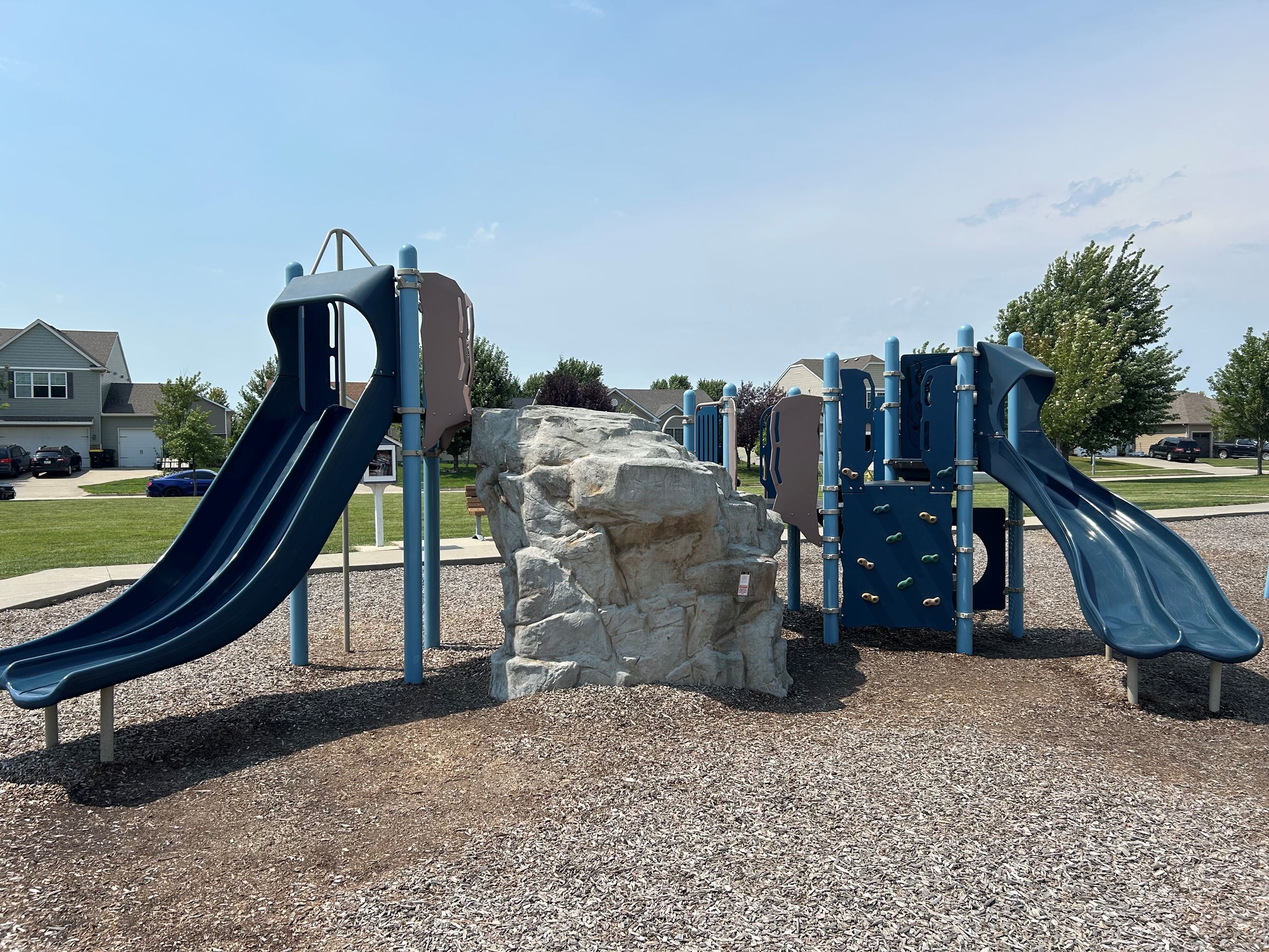 Playground at Grant Park includes 3 slides and a climbing structure.