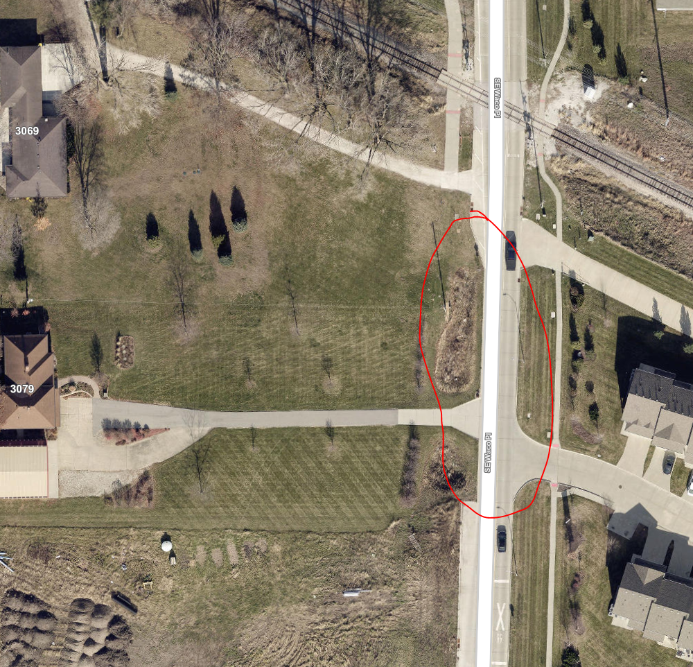 map highlighting small section of 98th Street that will have one lane closed for road work