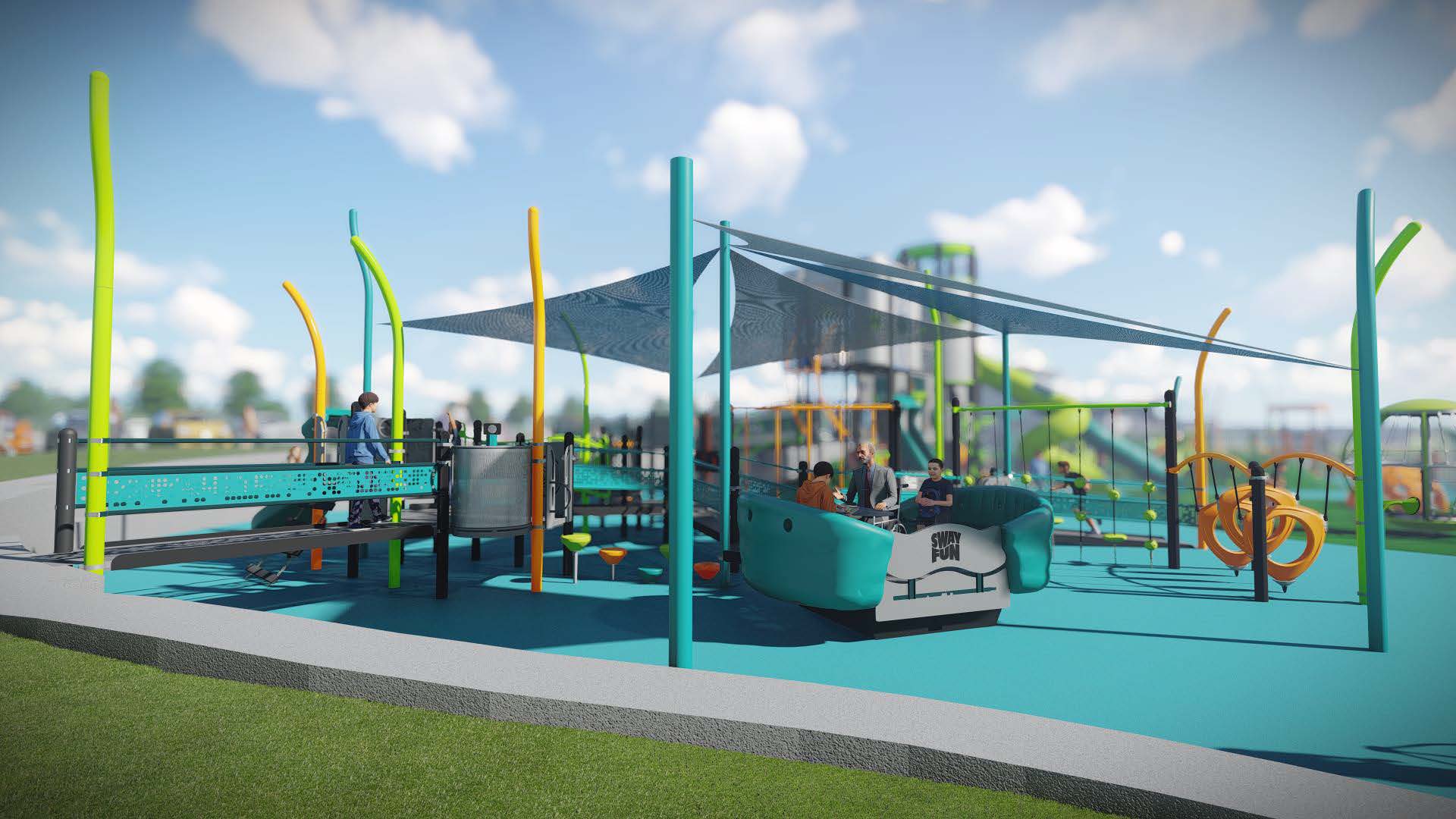 All inclusive playground and shade structure