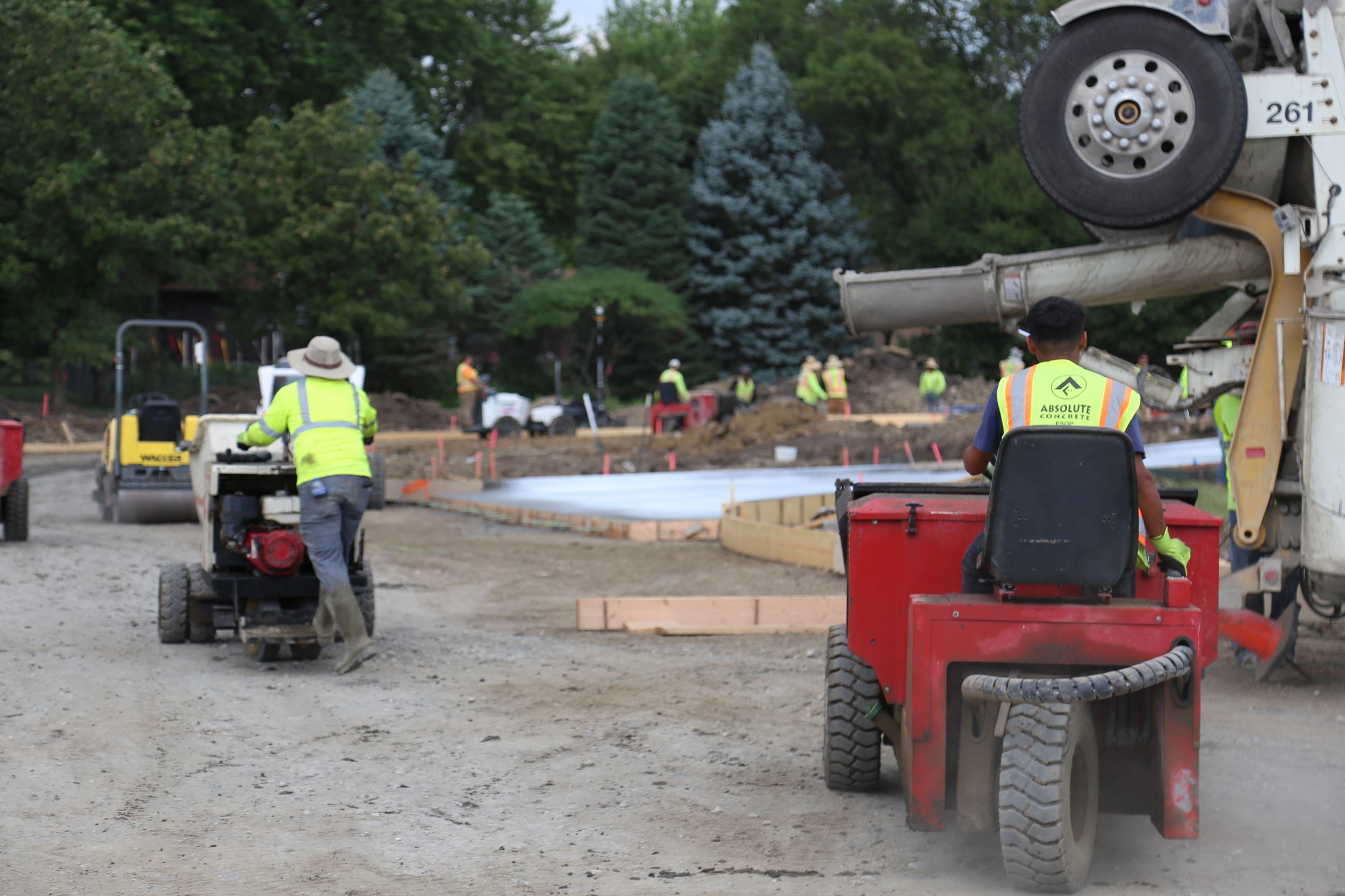 Photo showing paving work at the Waukee Public Library